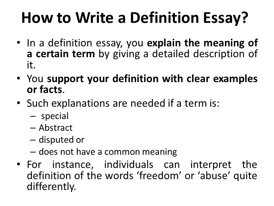 Words for a definition essay